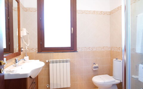 Villa Dei Castagni: Sink, Plumbing Fixture, Tap, Bathroom Sink, Property, Mirror, Bathroom Cabinet, Bathroom, Building