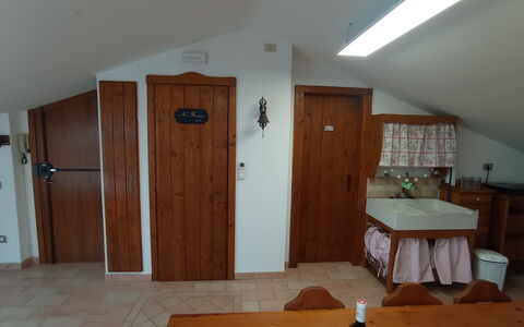 L'attico Di Castelfidardo: Property, Cabinetry, Table, Building, Door, Wood, Lighting, House, Interior Design
