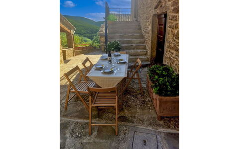 La Casa nel Borgo: Hill, Swimming Pool, Mountain Range, Outdoor Furniture, Eco Hotel, Flagstone, Resort, Ridge, Landscaping, Tropics