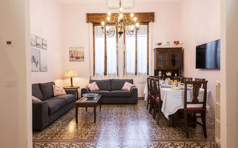 Villa Marconi: Picture Frame, Furniture, Couch, Decoration, Interior Design, Wood, Flooring, Floor, Living Room, Comfort