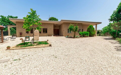 Villa Elpidio: Building, Sky, Plant, Tree, House, Land Lot, Shade, Vegetation, Window, Landscape