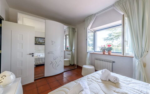 Villa Sole Martina Franca: Interior Design, Flooring, Floor, Ceiling, Furniture, Room, Home, Bed, Apartment, Bedroom