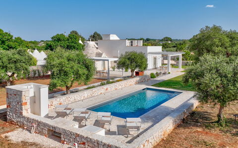 Trullo Under The Apulian Sky: Property, Sky, Building, Plant, Tree, Azure, Water, Architecture, Swimming Pool, Cloud