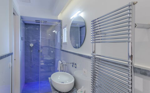 La Torre Di Panzano: Plumbing Fixture, Building, Mirror, Toilet, Purple, Bathroom, Tap, House, Sink, Toilet Seat