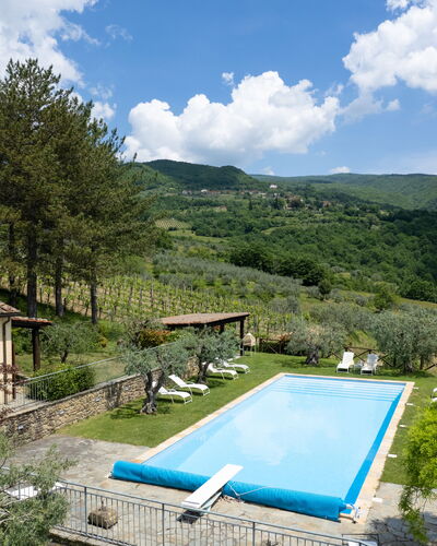 Villa Olivi Pool: Plant, Water, Cloud, Sky, Property, Swimming Pool, Azure, Tree, Natural Landscape, Mountain