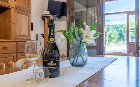 Casa Tramonti: Property, Table, Plant, Bottle, Building, Cabinetry, Drinkware, Tableware, Flower, Wood