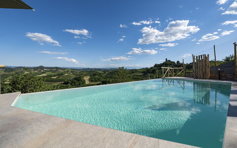 Relais Casa Clara - Roero - Langhe, Piemonte: Water, Sky, Cloud, Property, Swimming Pool, Rectangle, Plant, Building, Shade, Leisure