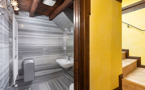 Villa Torre Delle Rose - Firenzuola, Private Pool,: Building, Plumbing Fixture, Wood, Sink, Tap, Interior Design, Flooring, Floor, Bathroom