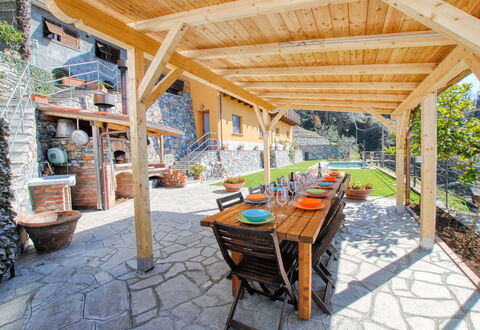 Casa Aurora - Recco, Liguria: Flagstone, Resort, Eco Hotel, Cottage, Shade, Chair, Swimming Pool, Estate, Outdoor Furniture, Design
