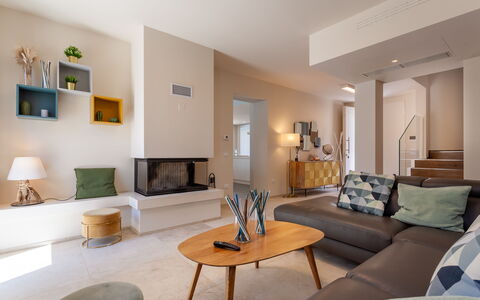 Villa Aso: Furniture, Interior Design, Flooring, Floor, Wall, Couch, Room, Living Room, Ceiling, Wood