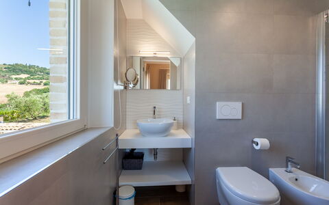 Villa Aso: Flooring, Wall, Plumbing Fixture, Floor, Interior Design, Bathroom, Bathroom Sink, Sink, Tap, Ceiling