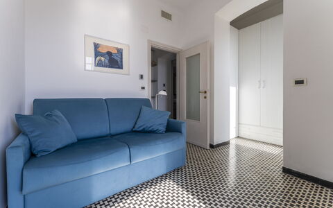 A Due Passi da Camogli 2, Seaview, Wifi: Picture Frame, Property, Furniture, Couch, Comfort, Door, Interior Design, Flooring, Floor