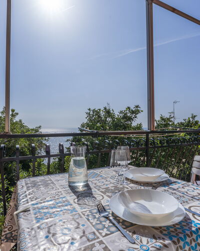 A Due Passi da Camogli 2, Seaview, Wifi: Table, Sky, Furniture, Property, Plant, Tableware, Chair, Window, Azure, Building
