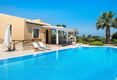 Villa Cornino - Custonaci, Sicilia: Water, Sky, Property, Plant, Swimming Pool, Azure, Building, Tree, Shade, Leisure