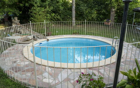 Podere Vallino: Water, Plant, Property, Swimming Pool, Fence, Building, Tree, Leisure, Grass, Composite Material