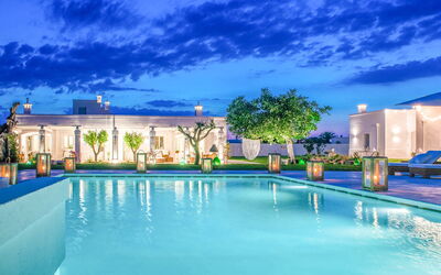 Masseria Lamacerase: Water, Cloud, Building, Sky, Property, Plant, Blue, Swimming Pool, Azure, Tree