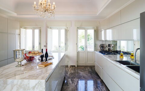 Villa Ester - Capo D'orlando, Sicilia: Cabinetry, Property, Countertop, Furniture, White, Table, Sink, Kitchen, Window, Tap