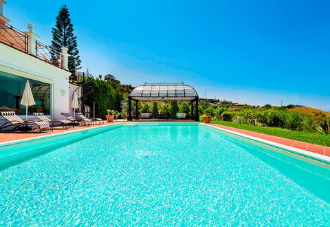 Villa Ester - Capo D'orlando, Sicilia: Water, Sky, Plant, Property, Swimming Pool, Building, Tree, Nature, Azure, Body Of Water