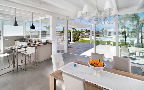 Casa Biancoverde - Marsala, Sicilia: Table, Furniture, Building, Chair, Interior Design, Floor, Kitchen, Wood, Condominium, Flooring