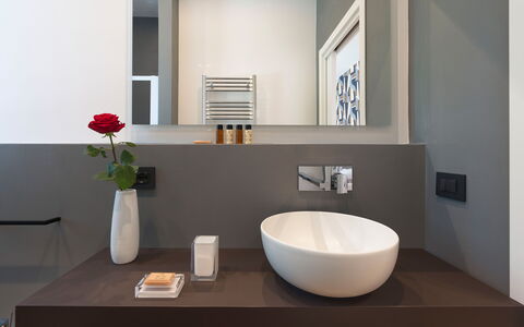 Villa Decoro - Mascali, Sicilia: Property, Tap, Plant, Plumbing Fixture, Sink, Interior Design, Bathroom Sink, Wood, Table, Bathroom