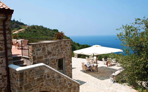 Pietramare - Castellabate, Campania: Sky, Umbrella, Building, Outdoor Furniture, Shade, Real Estate, Chair, House, Landscape