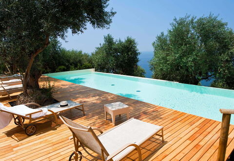 Pietramare - Castellabate, Campania: Furniture, Table, Property, Building, Sky, Swimming Pool, Tree, Shade, Chair, Outdoor Furniture