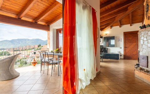 Sea View: Property, Building, Wood, Lighting, Interior Design, Orange, Floor, Flooring, Shade, Beam