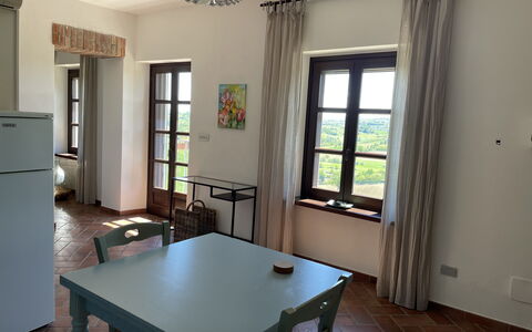 Casa 'il Nocciolo': Table, Property, Furniture, Window, Ceiling Fan, Building, Wood, Chair, Interior Design