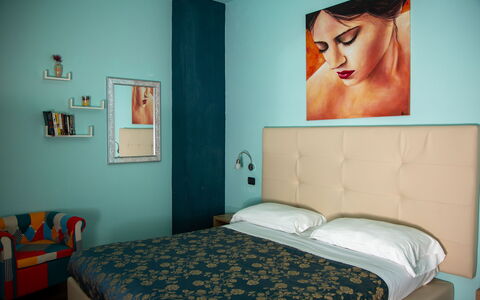 Villa Trivigno: Furniture, Interior Design, Bed, Bedroom, Wall, Bed Sheet, Bedding, Floor, Room, Flooring