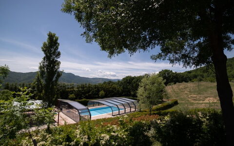 Villa Trivigno: Plant, Cloud, Sky, Natural Landscape, Tree, Wood, Cottage, Body Of Water, Mountain, Landscape