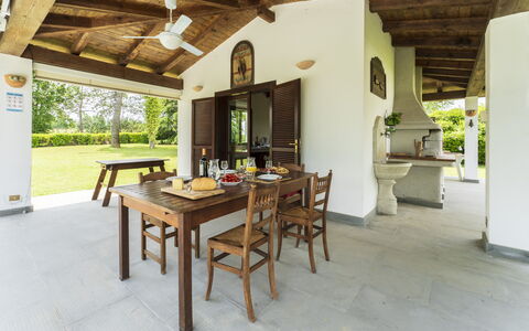 Casa del Marchese, Pool, Wifi, Castell' Arquato: Table, Building, Wood, Interior Design, Architecture, Plant, Living Room, Floor, Houseplant, Flooring