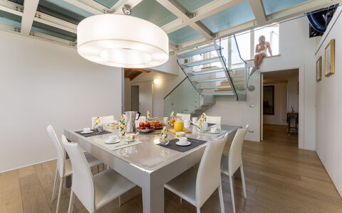 Casa del Marchese, Pool, Wifi, Castell' Arquato: Table, Furniture, Food, Chair, Interior Design, Tableware, Kitchen & Dining Room Table, Flooring, Floor, Wood