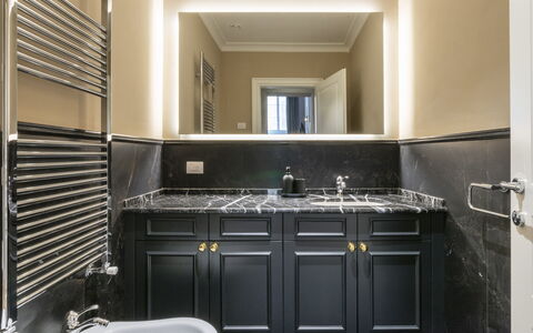 Pazzi Penthouse Luxury Apartment in Florence by Pa: Cabinetry, Sink, Kitchen Sink, Property, Tap, Countertop, Kitchen, Plumbing Fixture, Kitchen Stove, Building