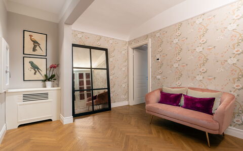 Pazzi Penthouse Luxury Apartment in Florence by Pa: Furniture, Picture Frame, Plant, Comfort, Wood, Building, Interior Design, Flooring, Decoration, Floor