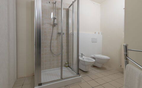 Villa La Pagliarina: Plumbing Fixture, Shower Door, Bathroom, Shower Head, Shower, Window, Building, Interior Design, Door