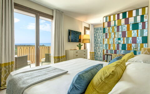 Villa Agata - Sea View | By Rocco Forte Villas: Property, Furniture, Window, Comfort, Azure, Building, Textile, Bed Frame, Wood, Interior Design