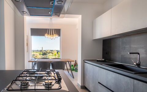 Eremita Villa Sicily: Property, Kitchen Sink, Cabinetry, Kitchen Stove, Countertop, Kitchen, Sink, Interior Design, Gas Stove, Tap