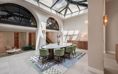 Duomo Penthouse Luxury Apartment In Florence By Pa: Furniture, Property, Table, Chair, Architecture, Interior Design, Floor, Flooring, Wood, Real Estate