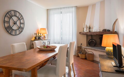 A Casa Di Camillo, Nepi, a C, Wifi: Table, Furniture, Property, Chair, Wood, Interior Design, Orange, Architecture, Floor