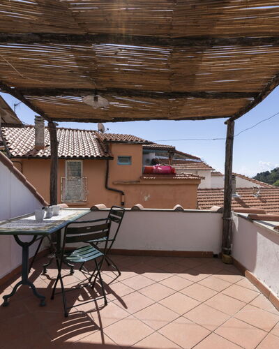 Casa Pinela Maria Sole: Property, Table, Furniture, Building, Wood, Shade, Sky, Real Estate, Tree, Outdoor Furniture