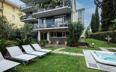 Dal Molin Apartment, Garda Lake, Ac, Fitness, Jacu: Plant, Building, Window, Interior Design, Architecture, Shade, Urban Design, Condominium, Residential Area, House