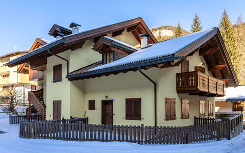 Canazei 275: House, Roof, Door, Cottage, Home, Slope, Balcony, Paint, Siding, Mountain Village