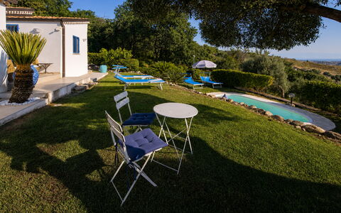 Villa Acquaro, Santa Caterina Dello Ionio, Pool, A: Blue, Swimming Pool, Outdoor Furniture, Resort, Garden, Landscaping, Estate, Shade, Yard, Resort Town