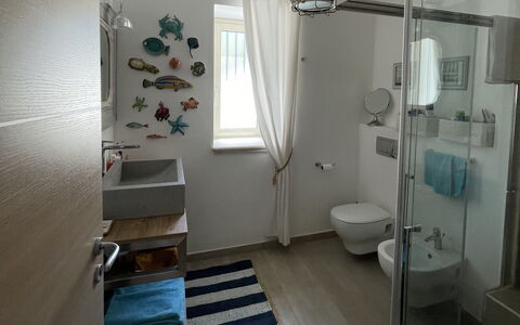 Villa Acquaro, Santa Caterina Dello Ionio, Pool, A: Interior Design, Flooring, Plumbing Fixture, Floor, Bathroom, Room, Lighting, Plumbing, Toilet, Ceiling