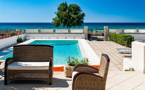 Villa Cornino: Water, Sky, Furniture, Property, Blue, Plant, Azure, Outdoor Furniture, Swimming Pool, Interior Design