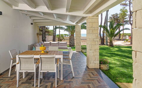 Villa Plemmirio: Furniture, Table, Plant, Chair, Wood, Interior Design, Shade, Tree, Houseplant, Floor