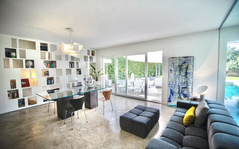 Terrasini Luxury Villa: Furniture, Interior Design, Lighting, Living Room, Flooring, Floor, Building, Table, Picture Frame, Couch