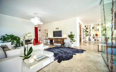 Terrasini Luxury Villa: Plant, Property, Furniture, Building, Couch, Picture Frame, Houseplant, Lighting, Comfort, Interior Design