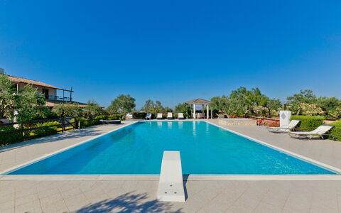Villa Castellammare: Water, Sky, Plant, Swimming Pool, Azure, Tree, Rectangle, Architecture, Grass, Leisure