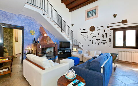 Villa Castellammare: Picture Frame, Furniture, Property, Couch, Table, Comfort, Window, Azure, Interior Design, Living Room